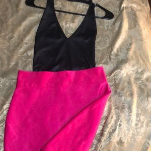 Bodycon hot pink skirt